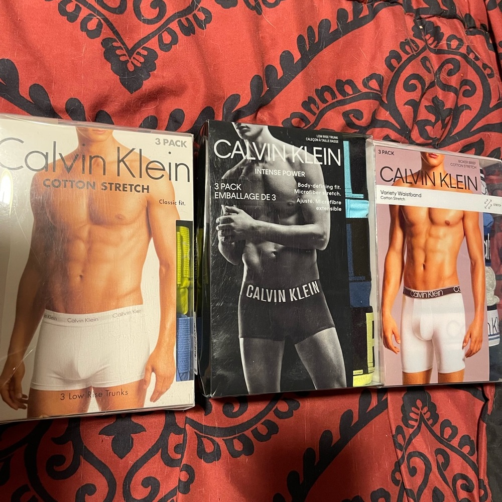 3  3-pack XL Calvin Klein boxer briefs